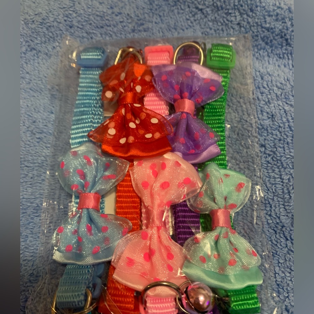 Colorful Pet Collars with Bows